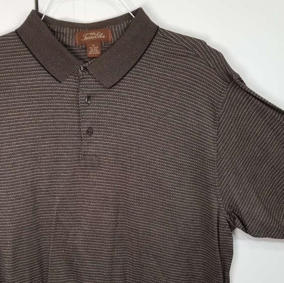 Tasso Elba Spa Stripe Short Sleeve Polo Shirt XL - Picture 15 of 15
